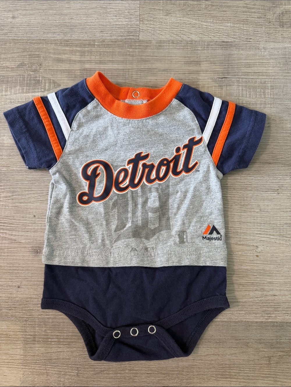 Detroit baby one piece 🧡💙